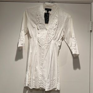 NWT White cotton Tunic great for the Rodeo